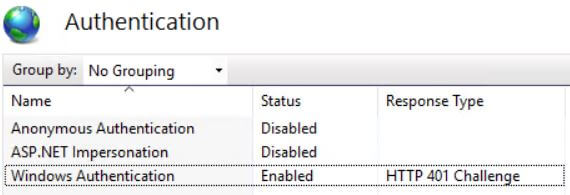 IIS Manager Site Authentication