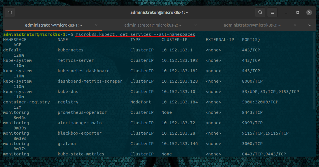 microk8s-cluster-get-services